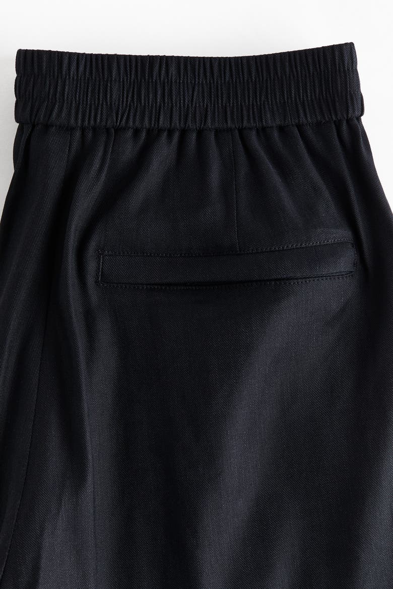 Relaxed Fit Linen-blend Shorts, Alternate, color, Navy blue