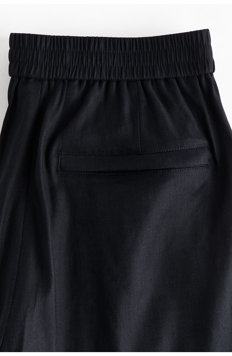 H&M Relaxed Fit Linen-blend Shorts, Alternate, color, Navy Blue