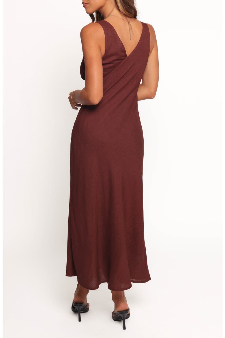 Shyla Deep V-Neck Cotton Dress, Alternate, color, BROWN