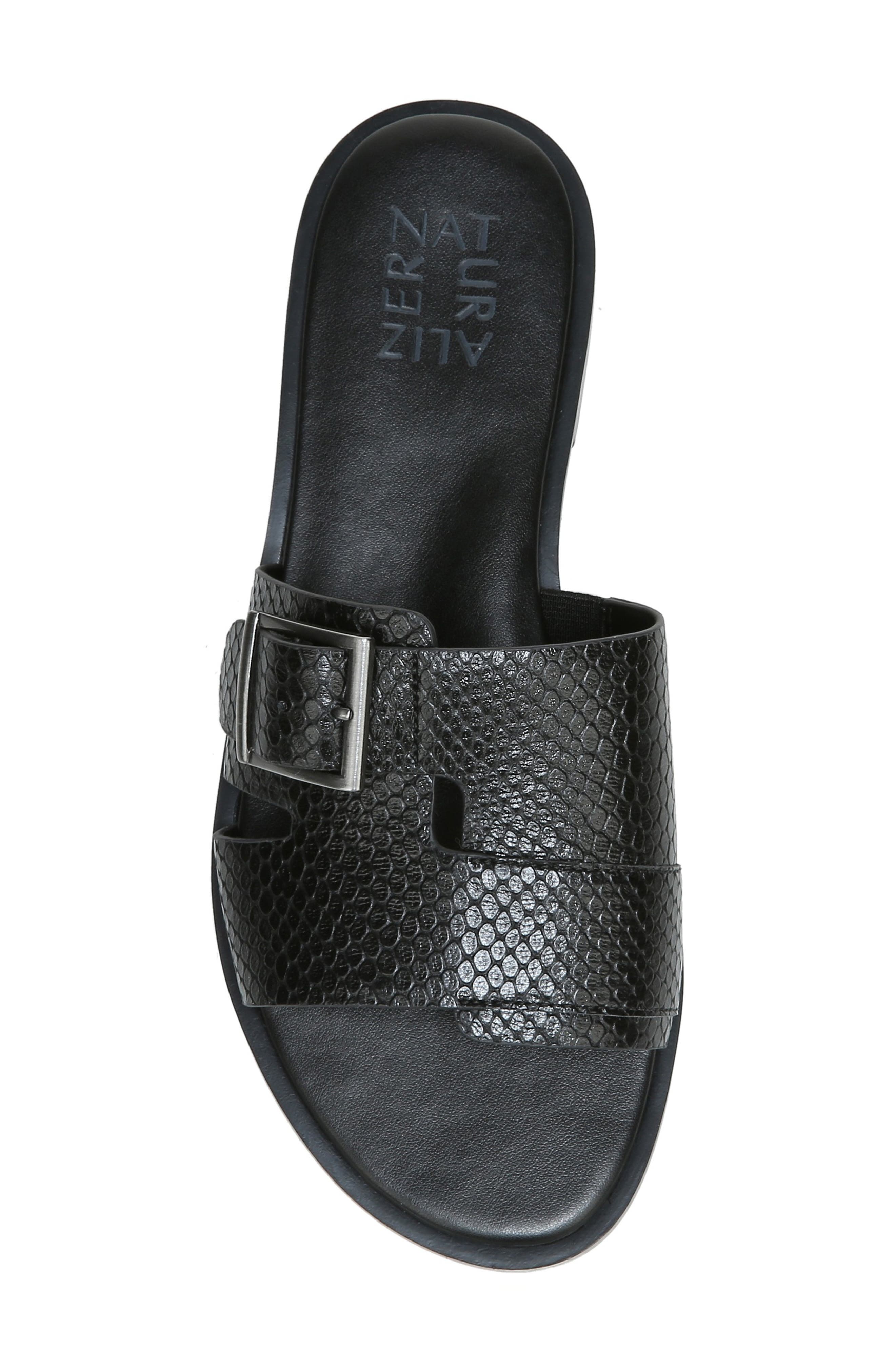 Faryn Slide Sandal, Alternate, color, BLACK SNAKE LEATHER