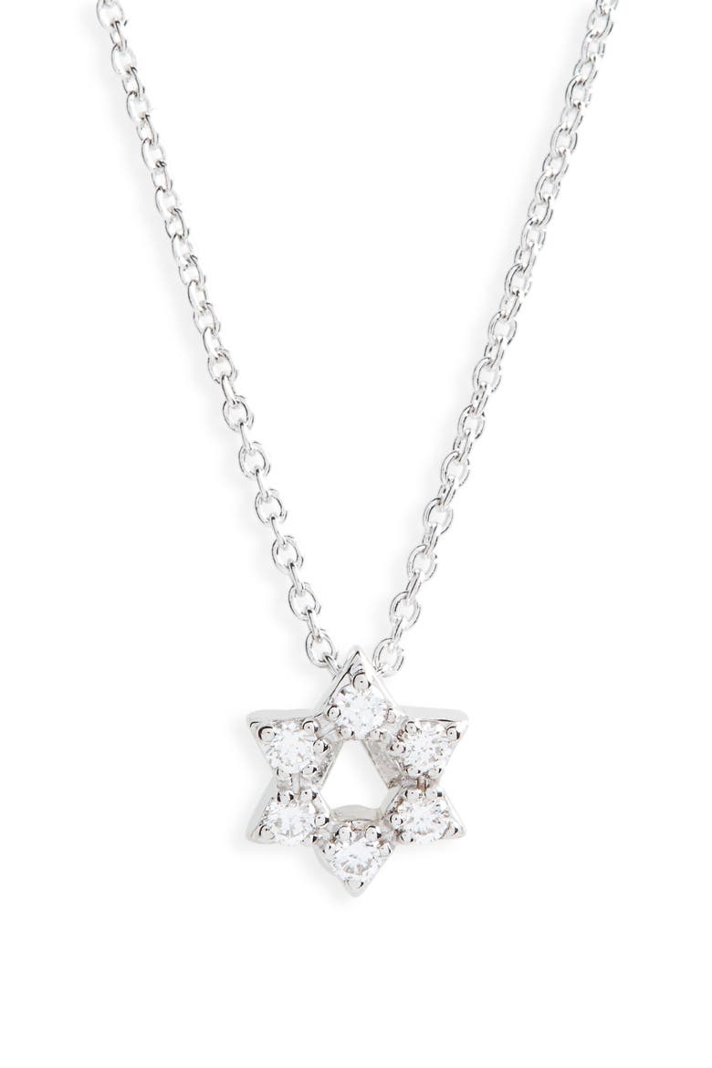Star of David Pendant, Main, color, WHITE GOLD