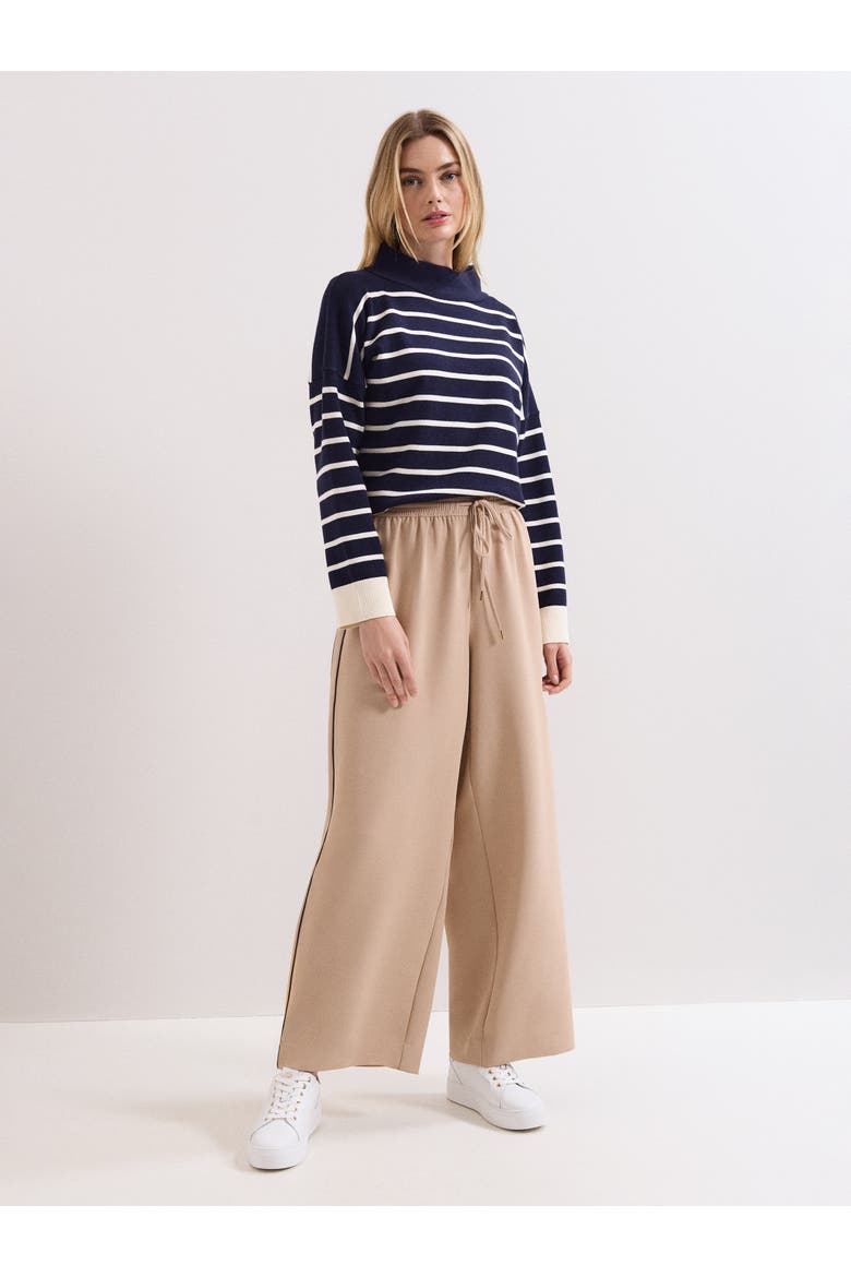 Salima Roll-Neck Jumper, Alternate, color, Navy/Ivory