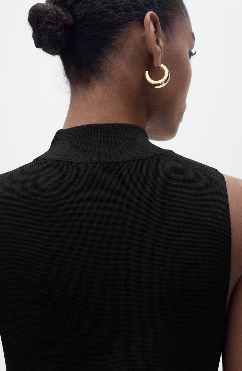 MANGO Perkins Sleeveless Sweater Dress, Alternate, color, Black