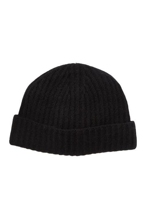 Cashmere Ribbed Cuffed Beanie