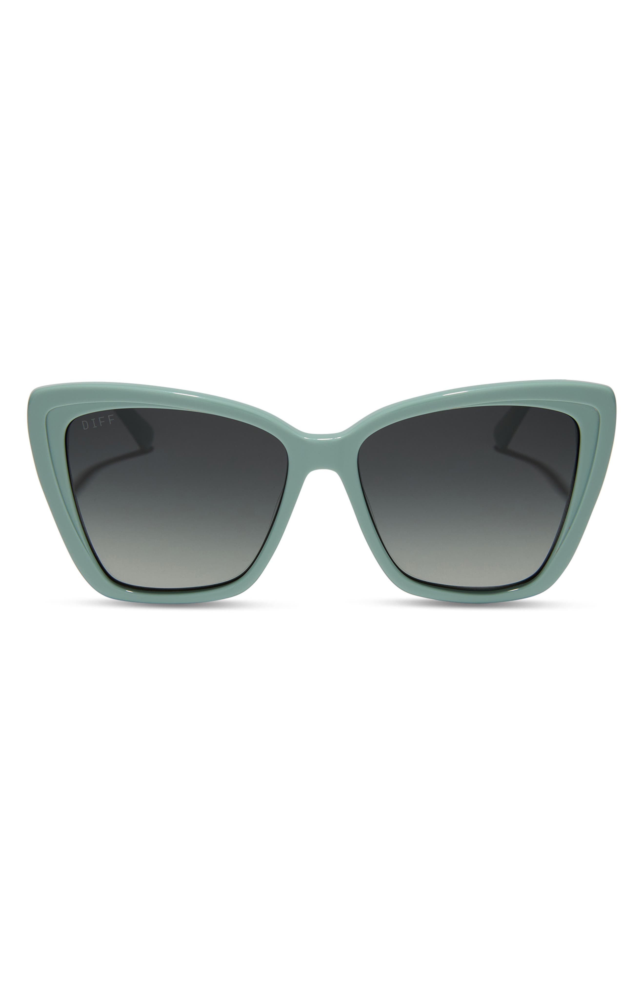 DIFF Becky II 56mm Gradient Cat Eye Sunglasses in Grey Gradient 