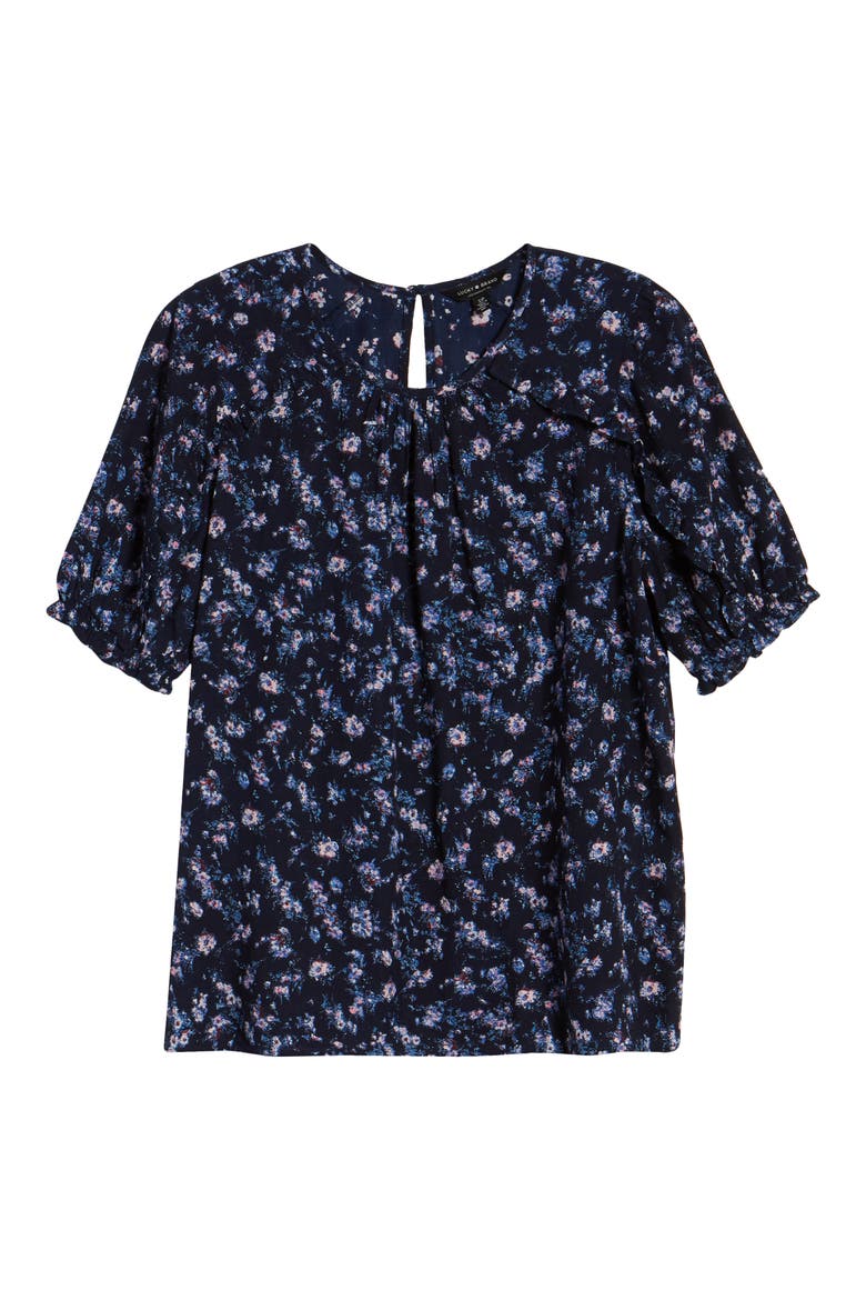 Lauren Ruffle Top, Alternate, color, NAVY MULTI