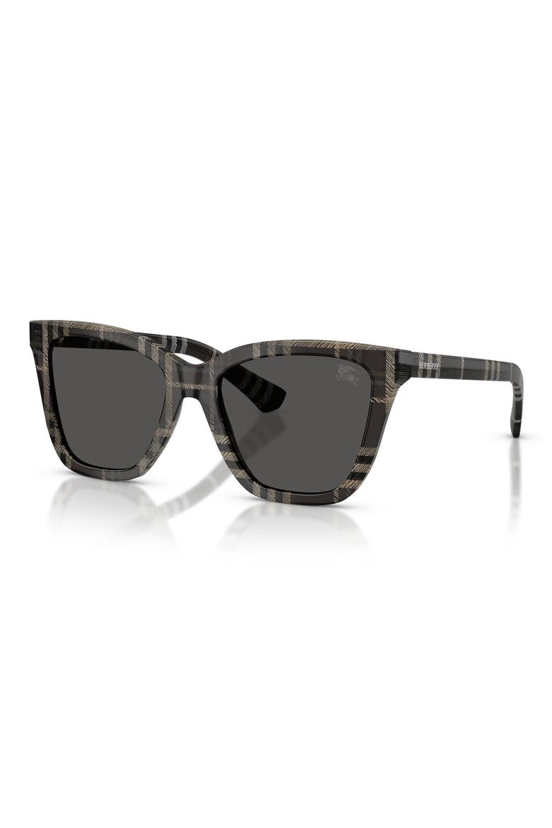 54mm Square Sunglasses, Alternate, color, CHECK GREY / DARK GREY