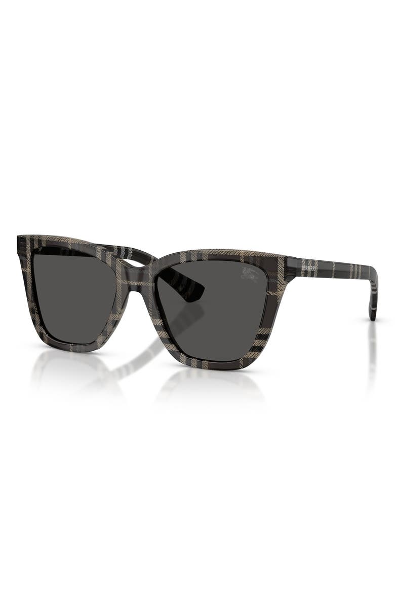Burberry 54mm Square Sunglasses, Alternate, color, Check Grey / Dark Grey