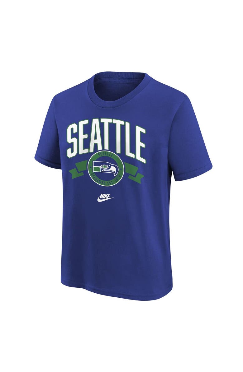 Nike Youth Nike  Royal Seattle Seahawks Rewind Front & Back Essential T-Shirt, Alternate, color, Royal