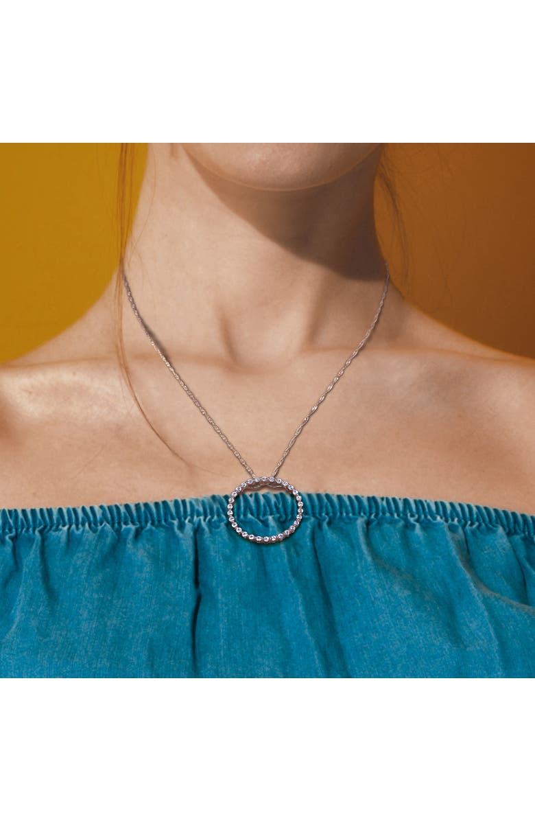 Julianna B. White Sapphire Circle of Life Necklace 10K, Alternate, color, 10K Rose Gold