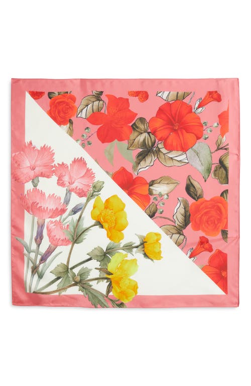 Nordstrom Printed Square Silk Scarf In Pink Split Floral