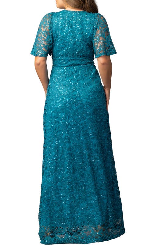 Luminous Sequin Lace Evening Gown - image 4