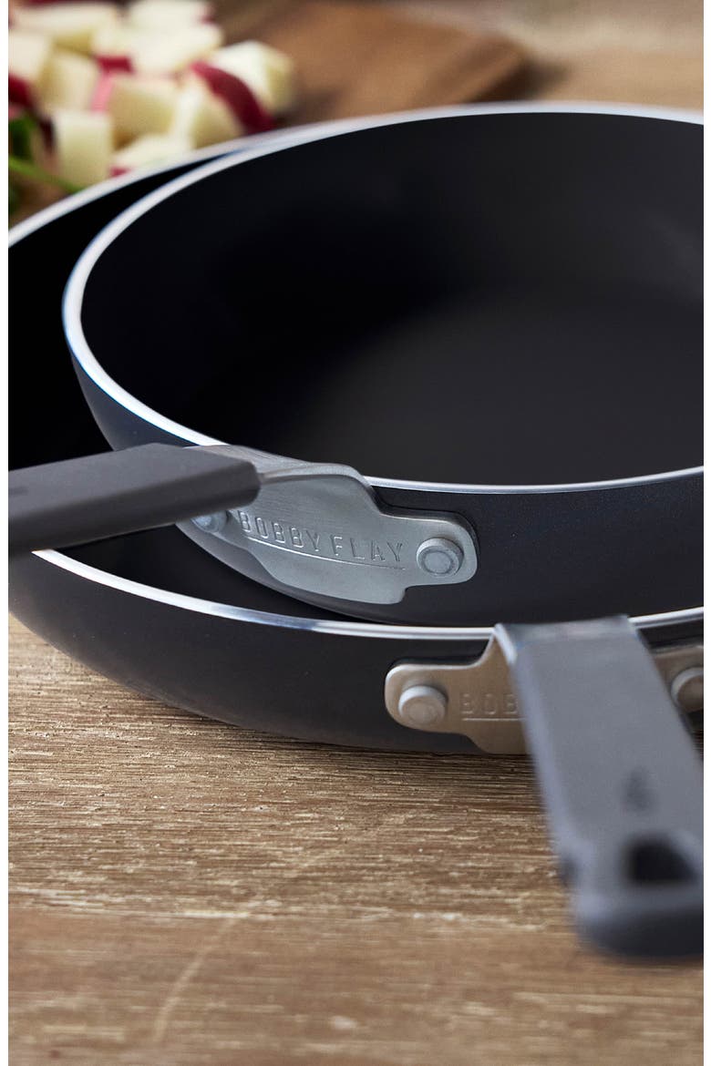 x Bobby Flay Professional Ceramic Nonstick 8" & 10" Frypan Set, Alternate, color, BLACK