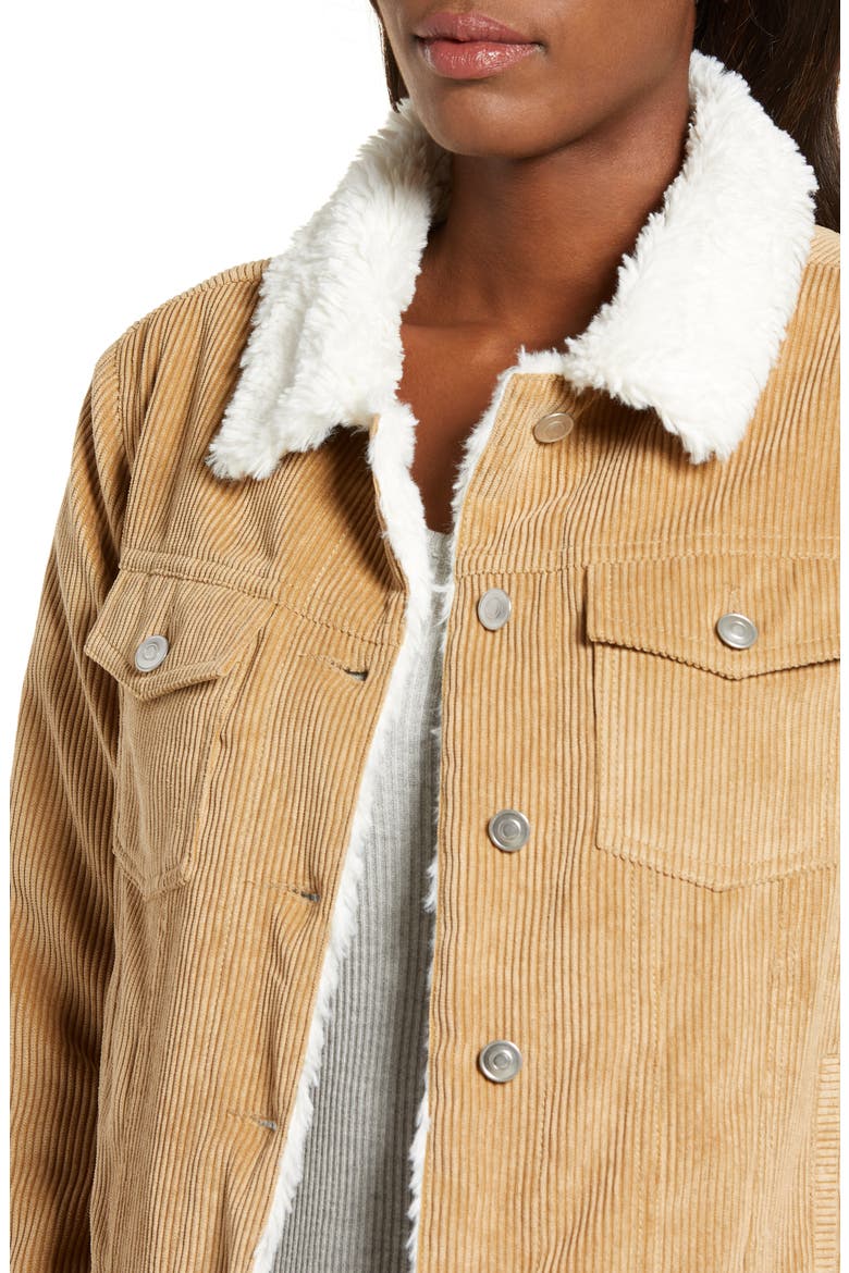 Paddington Fleece Lined Corduroy Jacket, Alternate, color, KHAKI