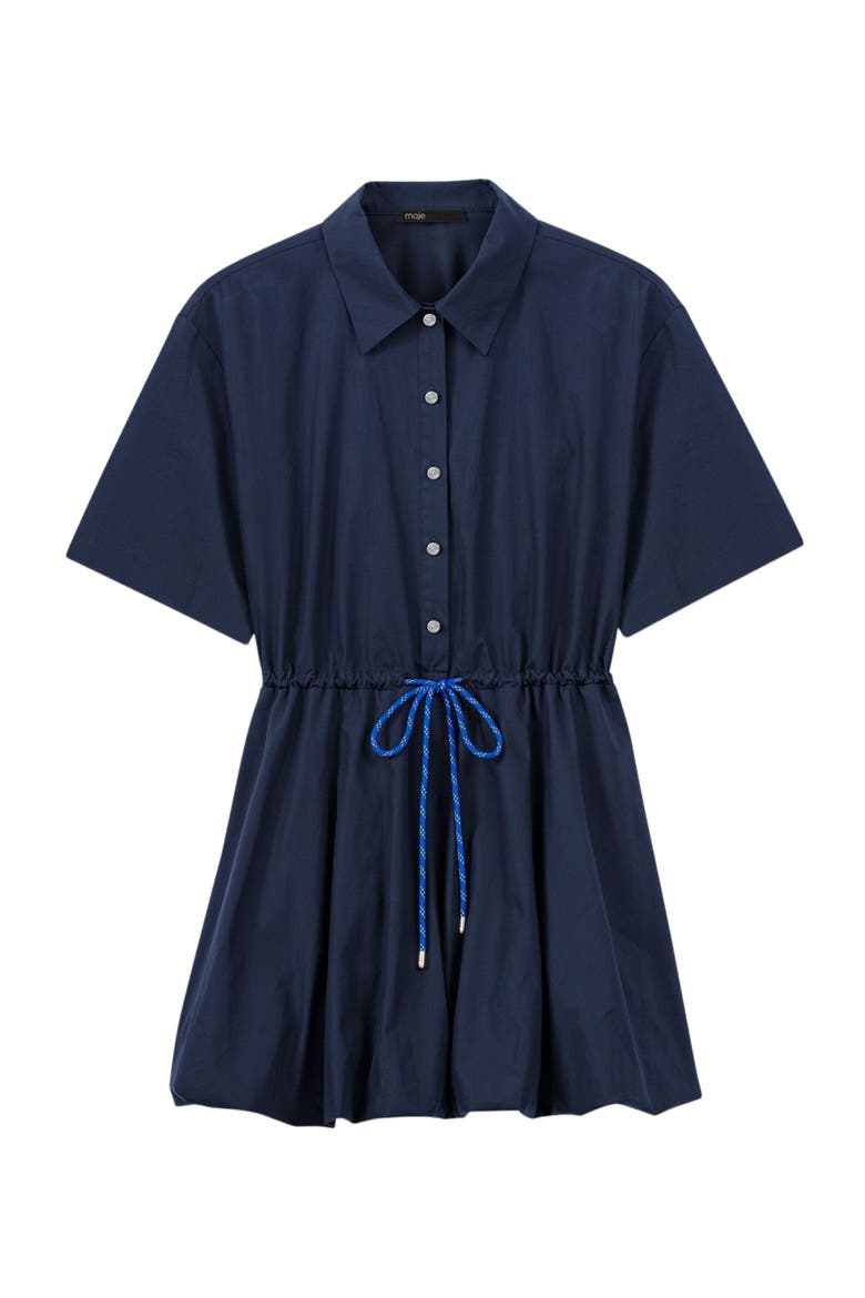 Short-sleeved cotton bubble dress, Alternate, color, Navy