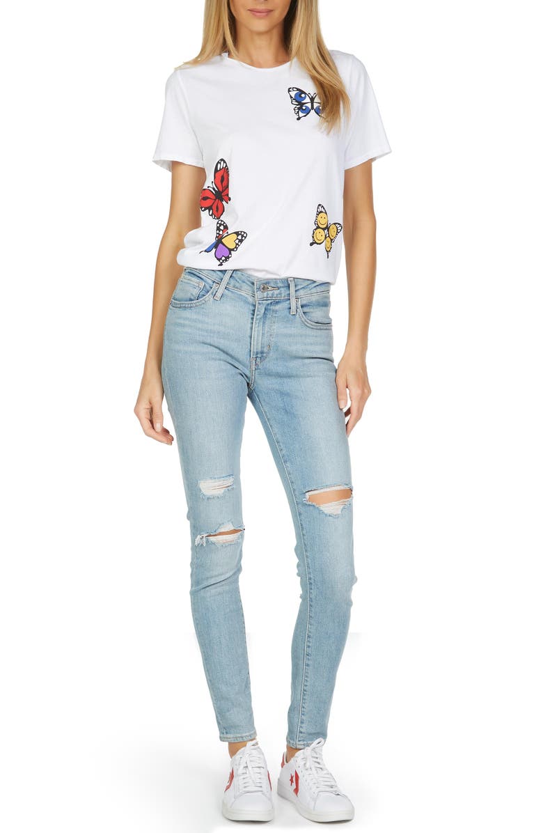 Lauren Moshi Croft Butterfly Top, Alternate, color, White