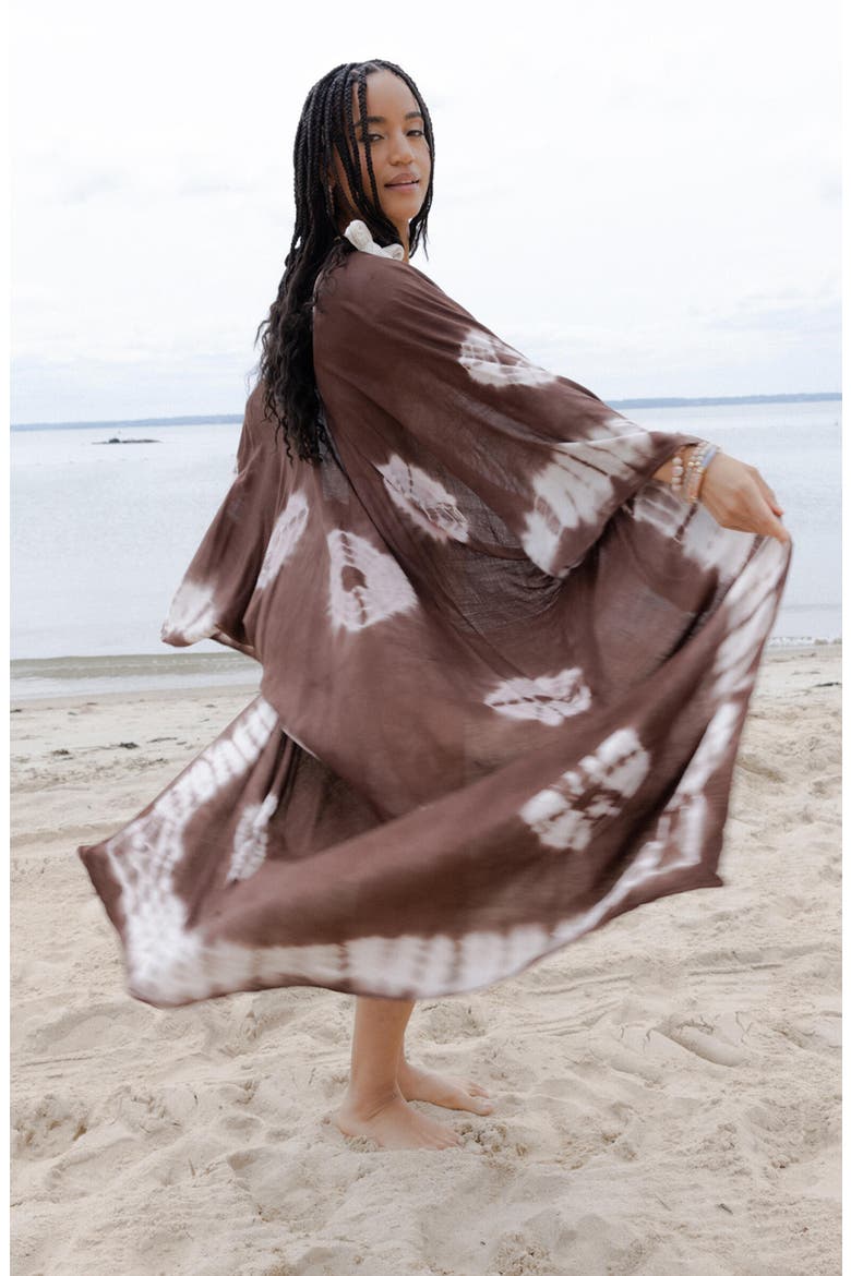 Tie Dye Duster, Alternate, color, BROWN