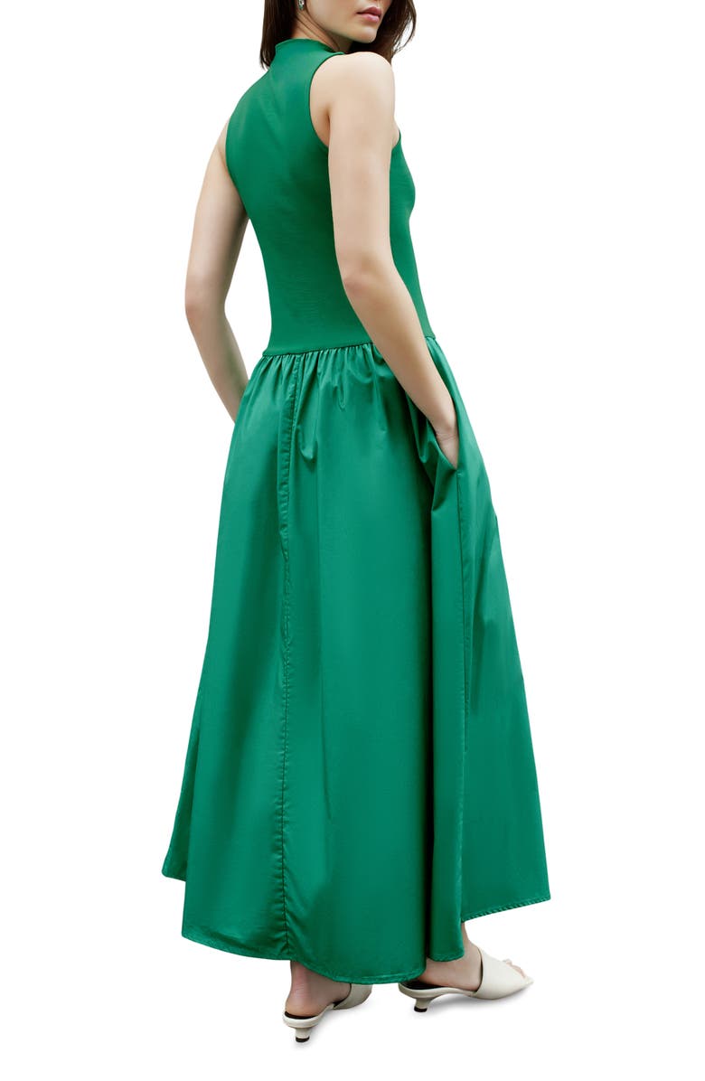 Marcella Montrose Mixed Media Maxi Dress, Alternate, color, Grass Green