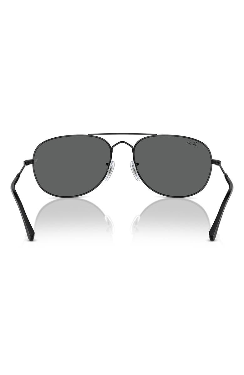 Ray-Ban Bain Bridge 57mm Pillow Aviator Sunglasses, Alternate, color, Black