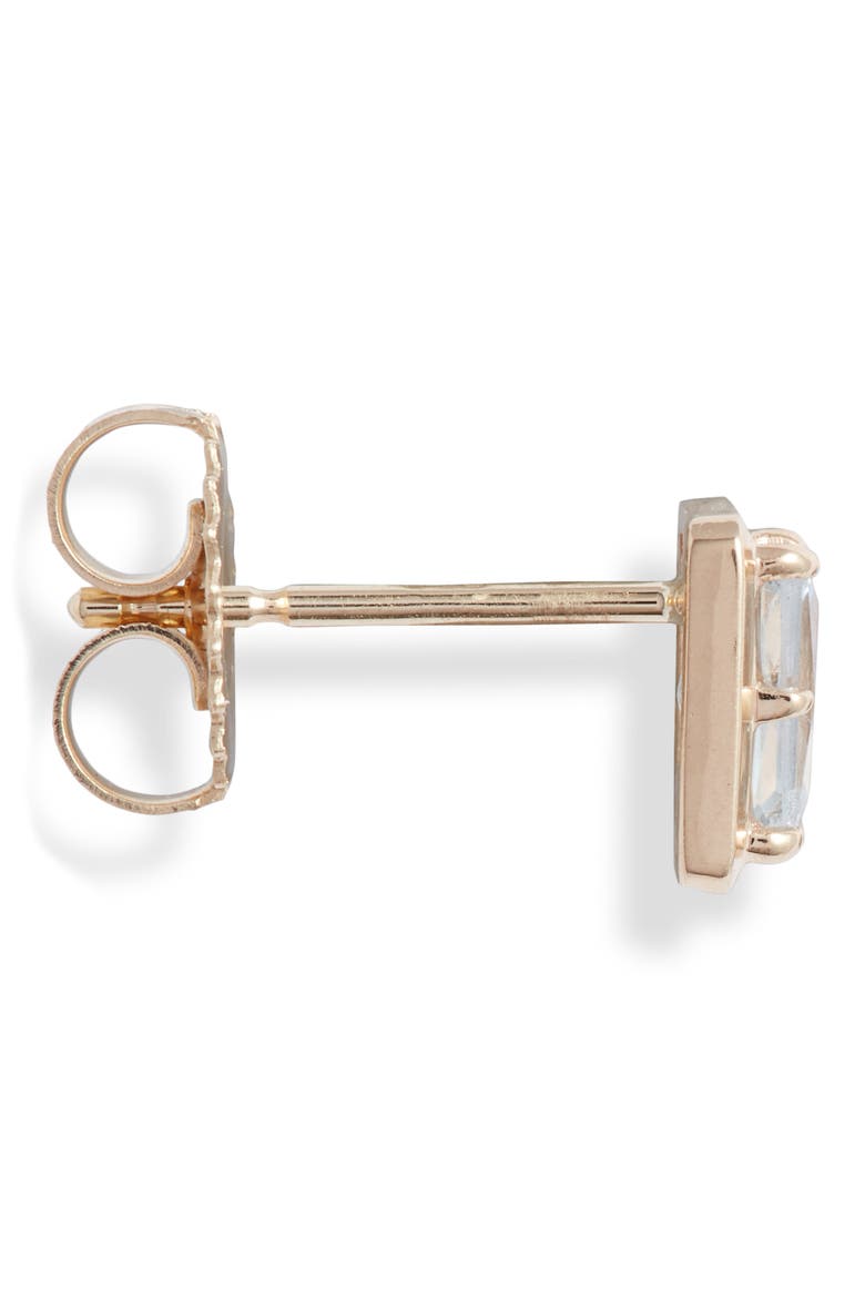 Blue Topaz Baguette Stud Earrings, Alternate, color, YELLOW GOLD/ BLUE