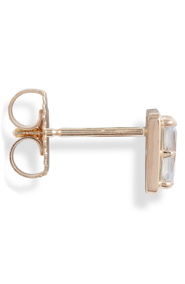 Anzie Blue Topaz Baguette Stud Earrings, Alternate, color, Yellow Gold/ Blue