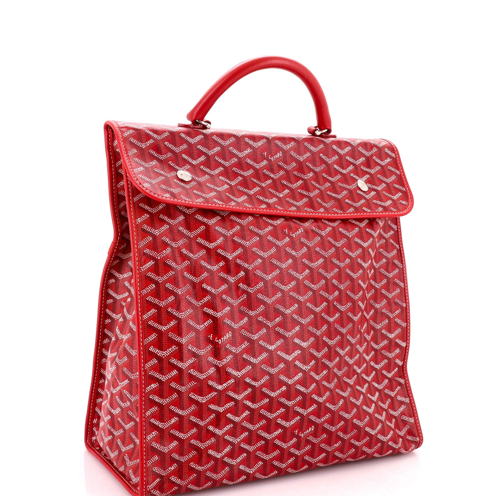 Saint Leger Briefcase Backpack Coated Canvas, Alternate, color, Red