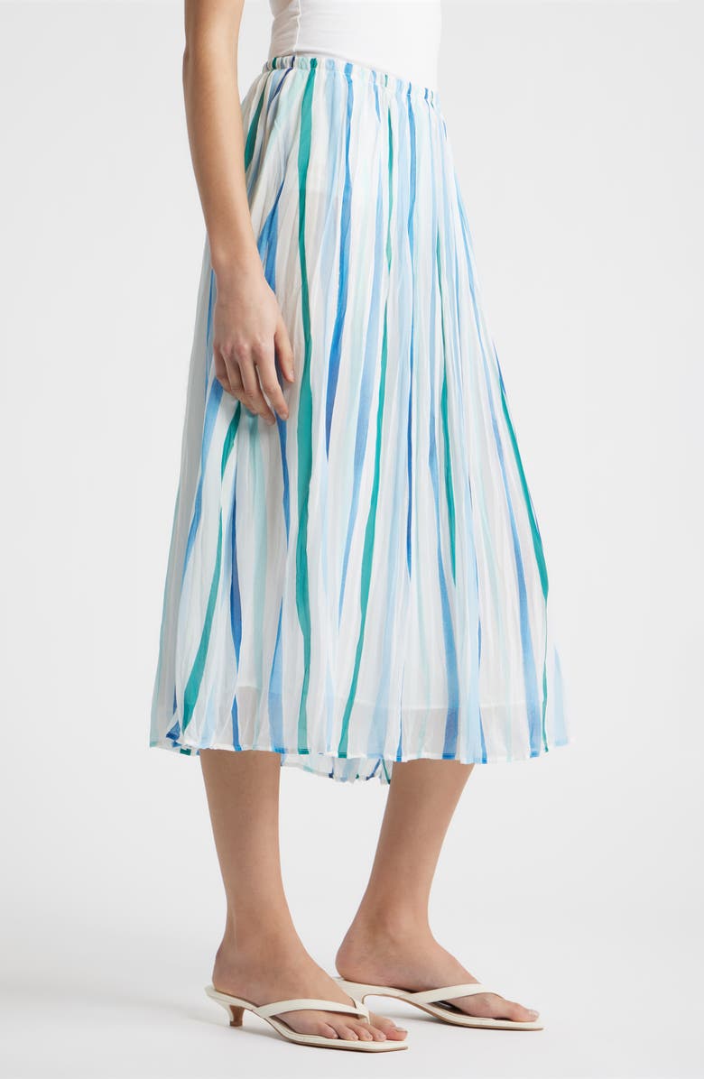 Cloth & Stone Pleated Midi Skirt, Alternate, color, Sea Glass Brush Stroke