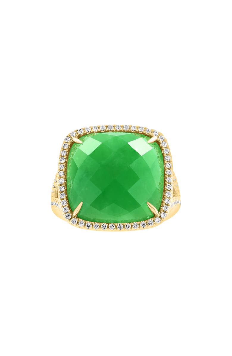 EFFY 14K Yellow Gold Jade & Diamond Ring, Alternate, color,