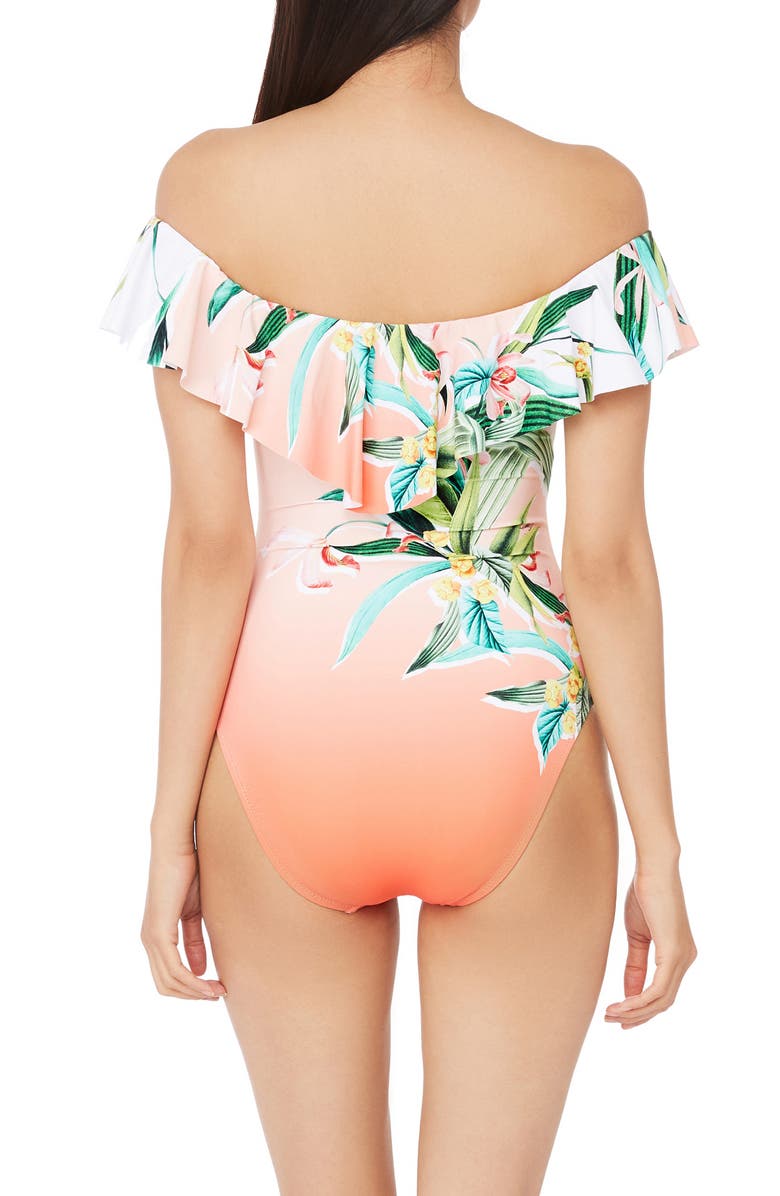 Trina Turk Costa de Prata Off the Shoulder One-Piece Swimsuit, Alternate, color, 