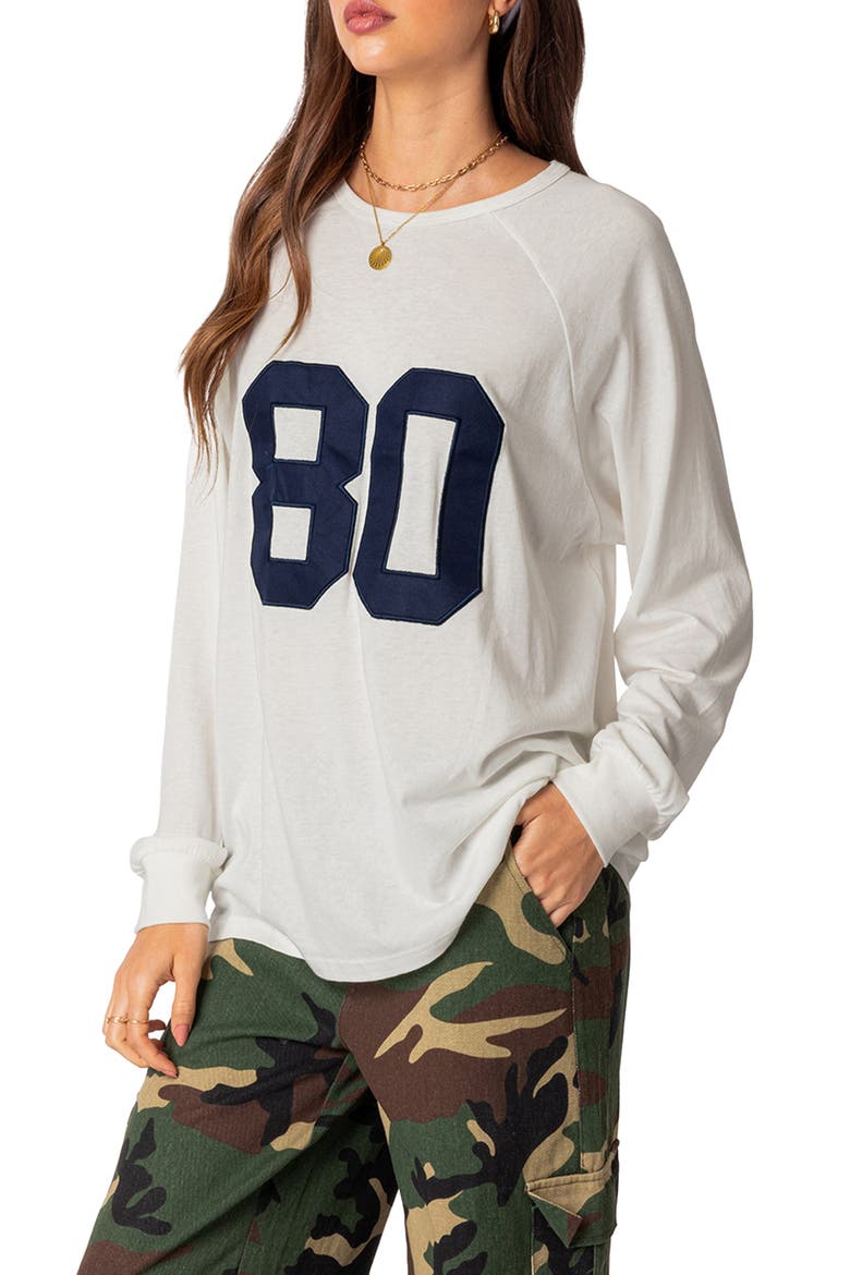 80 Appliqué Oversize T-Shirt, Alternate, color, WHITE