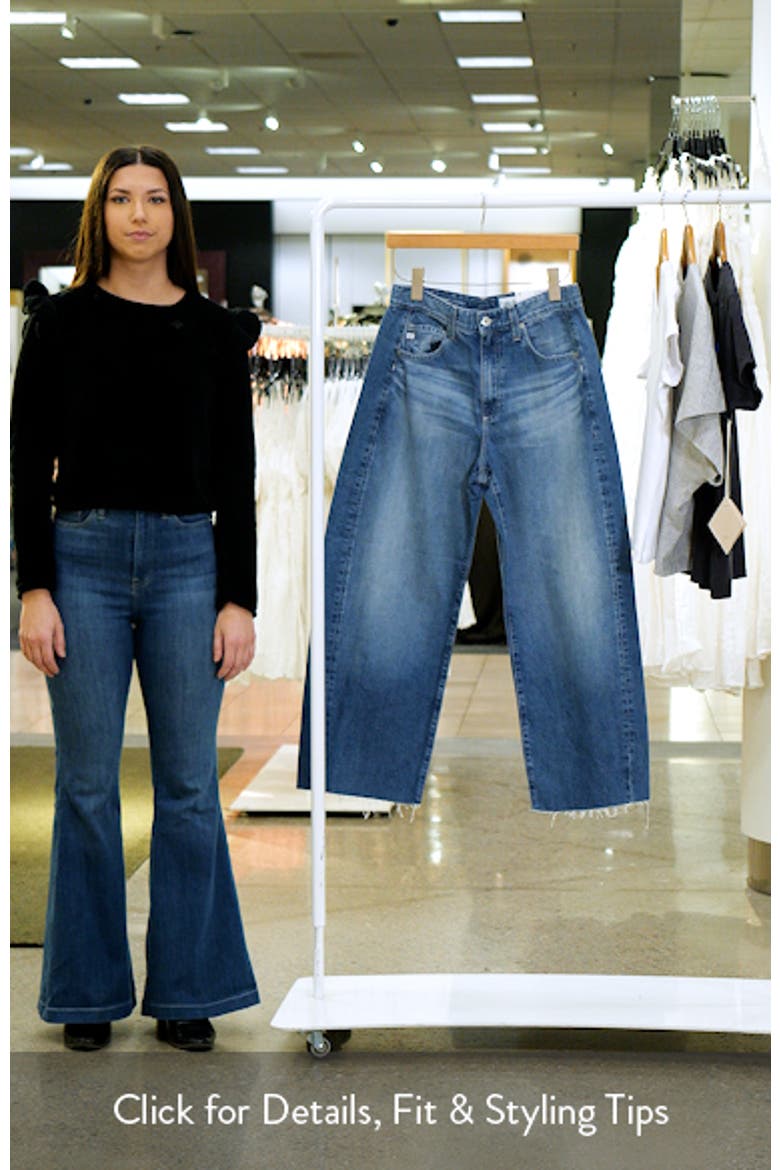 Hattie Raw Hem High Waist Crop Barrel Leg Jeans video
