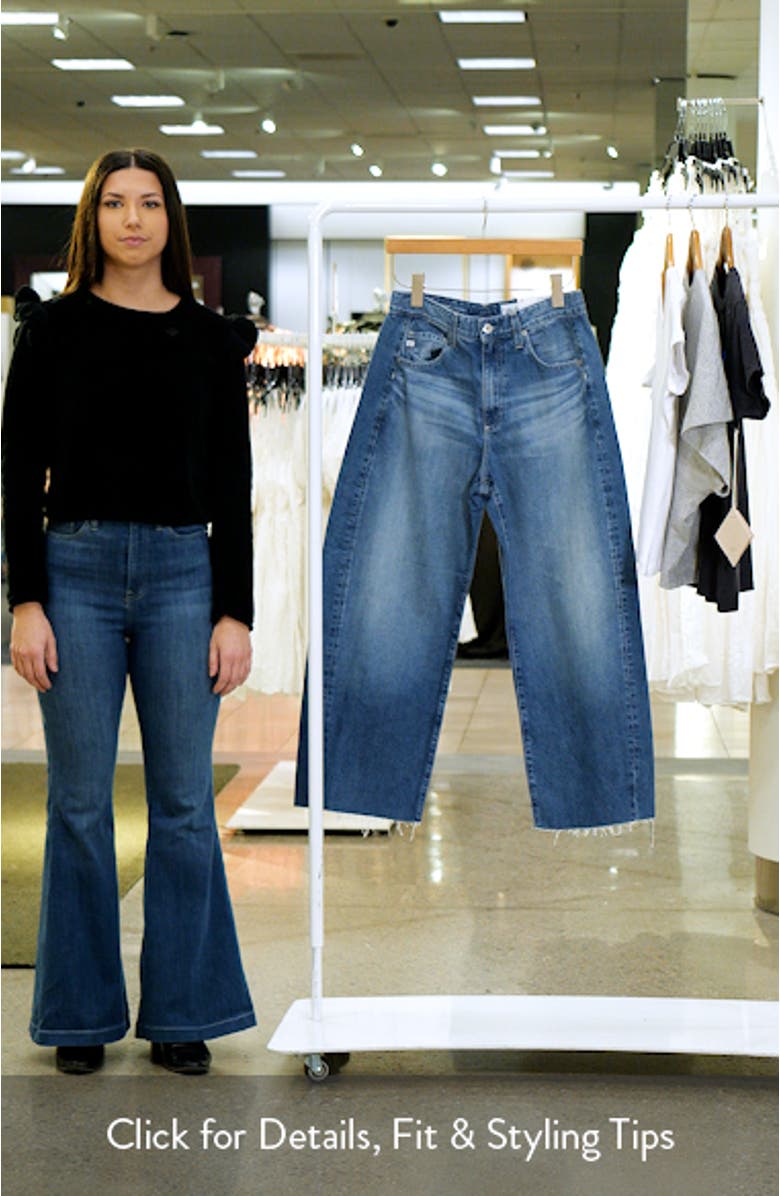 Hattie Raw Hem High Waist Crop Barrel Leg Jeans, sales video thumbnail