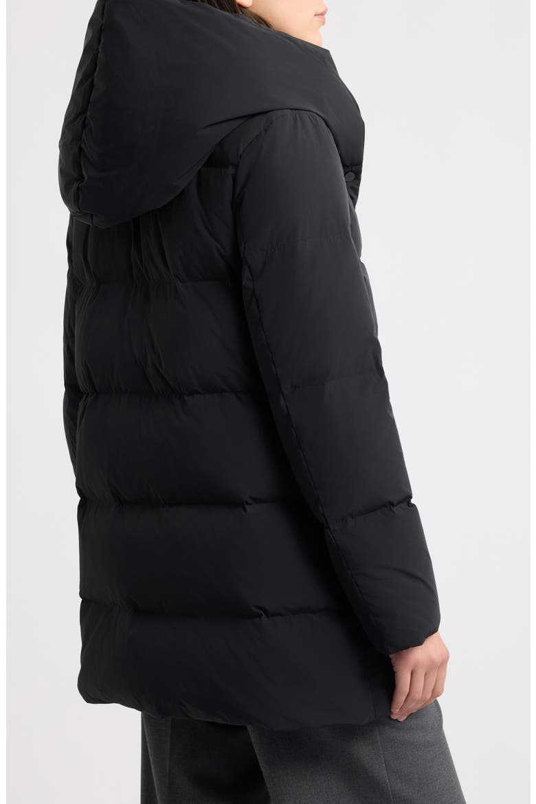 Pillow Collar Down Puffer Coat, Alternate, color, BLACK