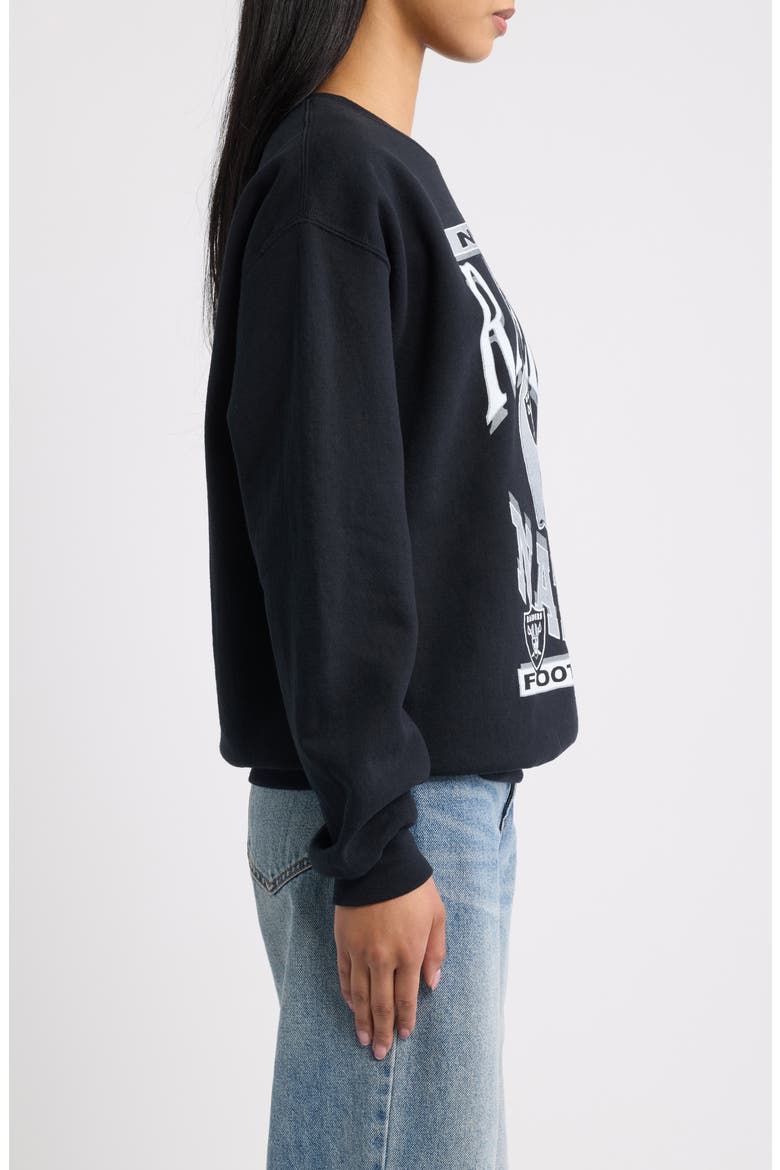 Raiders Nation Crewneck Sweatshirt, Alternate, color, BLACK