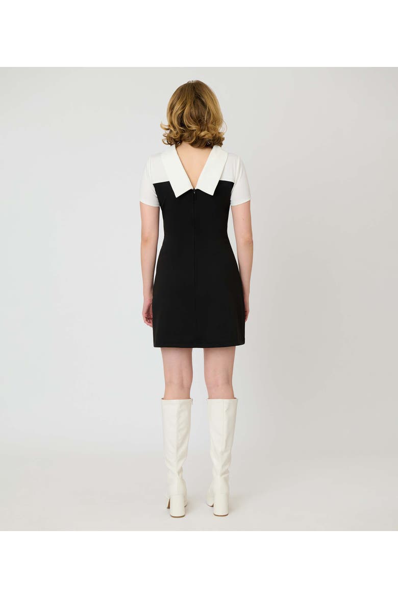 Mock Neck Patch Pocket Shift Dress, Alternate, color, Black w/Rainbow Pocket