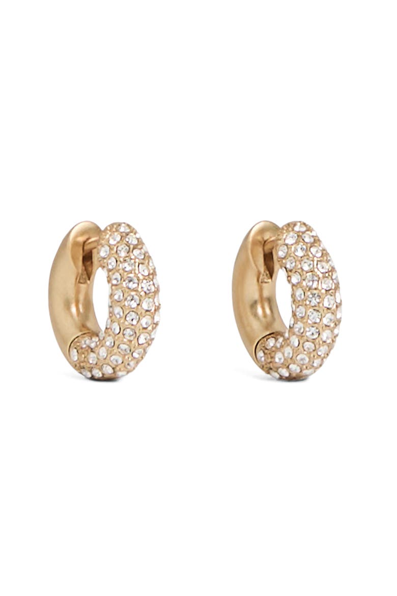 Amelia Pavé Huggie Hoop Earrings, Main, color, GOLD TONE/ CLEAR CRYSTAL