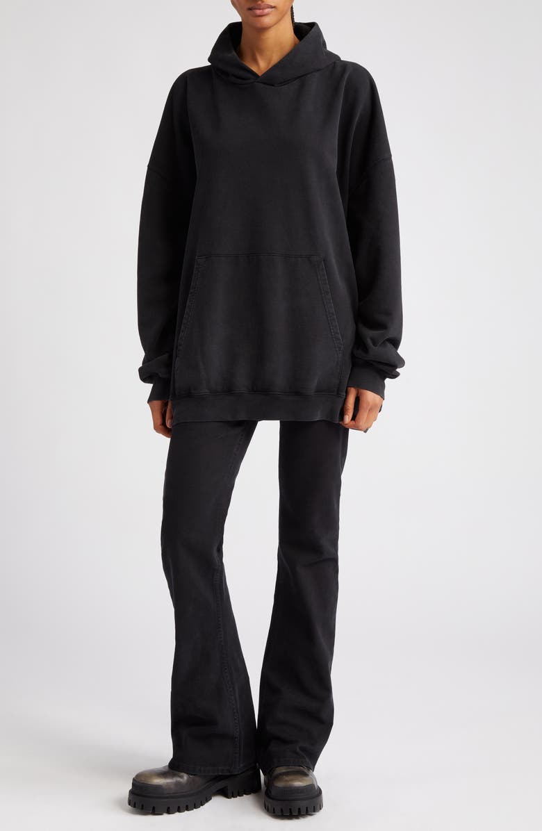 Balenciaga Campaign Oversize Embellished Logo Cotton Hoodie, Alternate, color, 