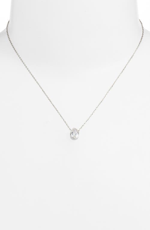 Shymi Mini Heart Bezel Pendant Necklace In Silver/white/pear Cut