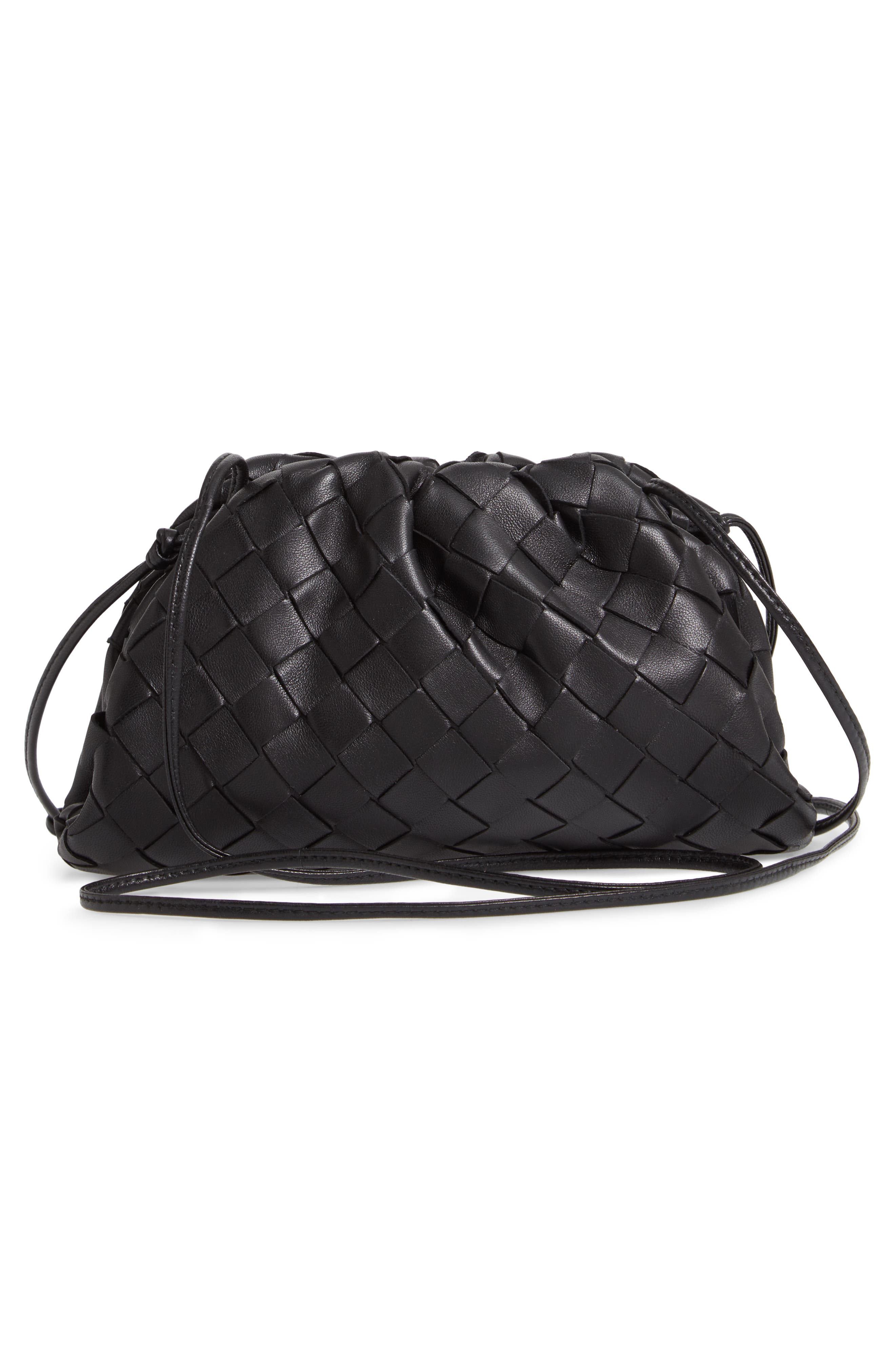 Bottega Veneta Small The Pouch Leather Clutch, Alternate, color, Nero/ Silver