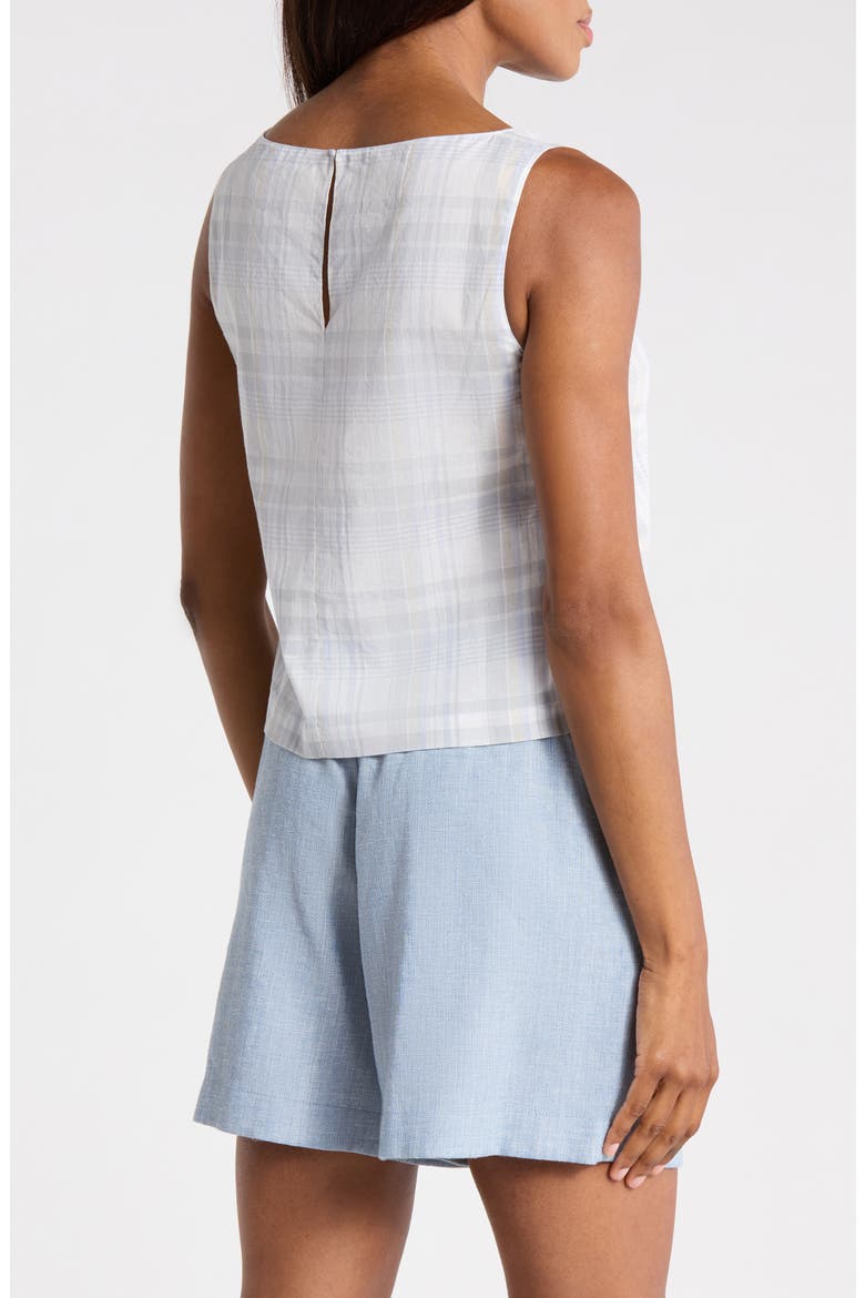 Plaid Cotton Madras Bateau Neck Shell, Alternate, color, OLYMPIC MULTI