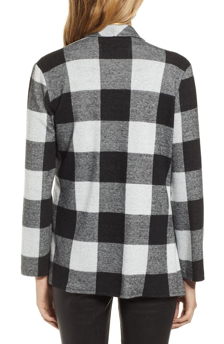 BB Dakota by Steve Madden BB Dakota Checking It Open Front Knit Jacket, Alternate, color,
