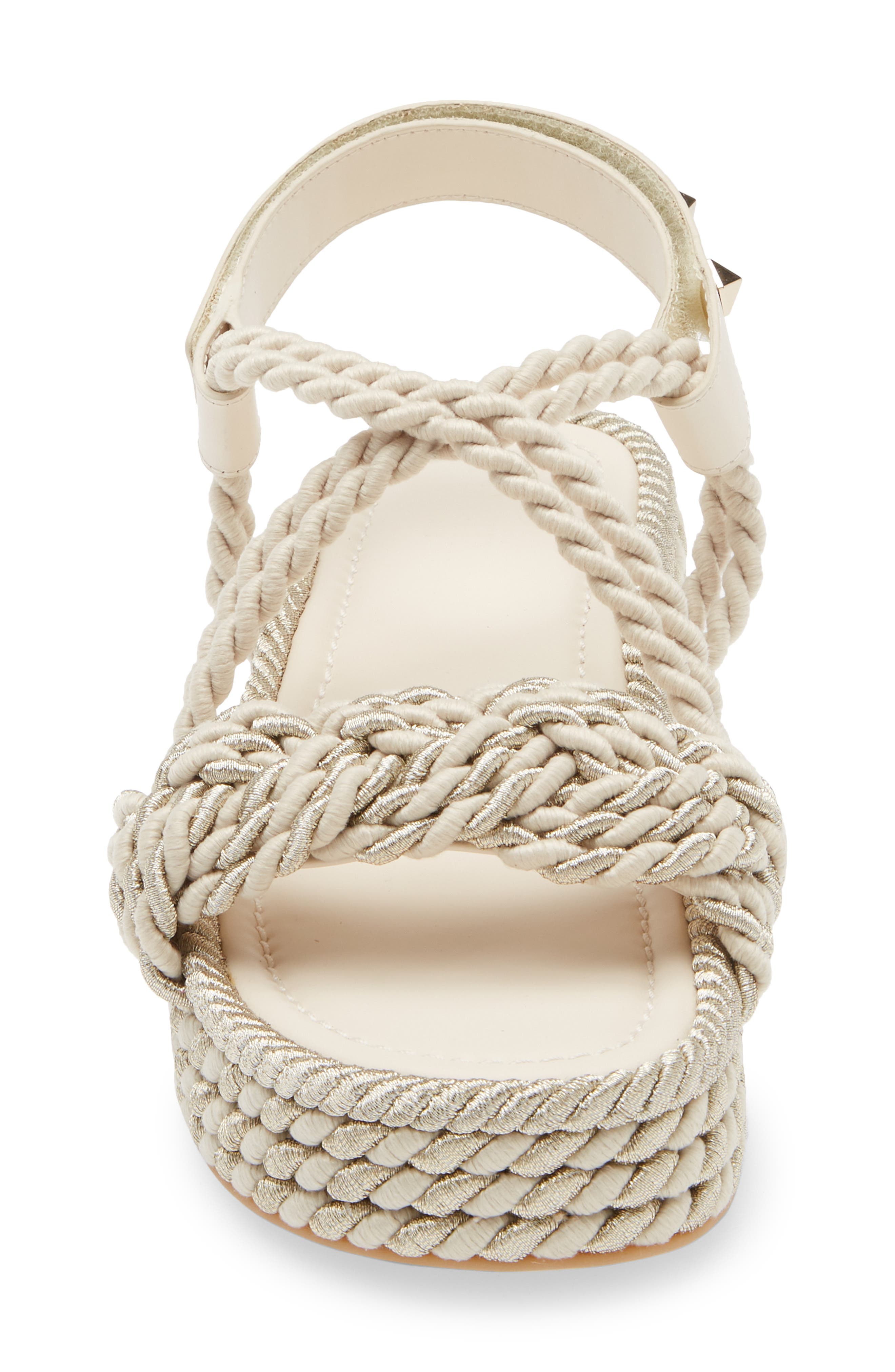 Rockstud Torchon Platform Sandal, Alternate, color, LIGHT IVORY