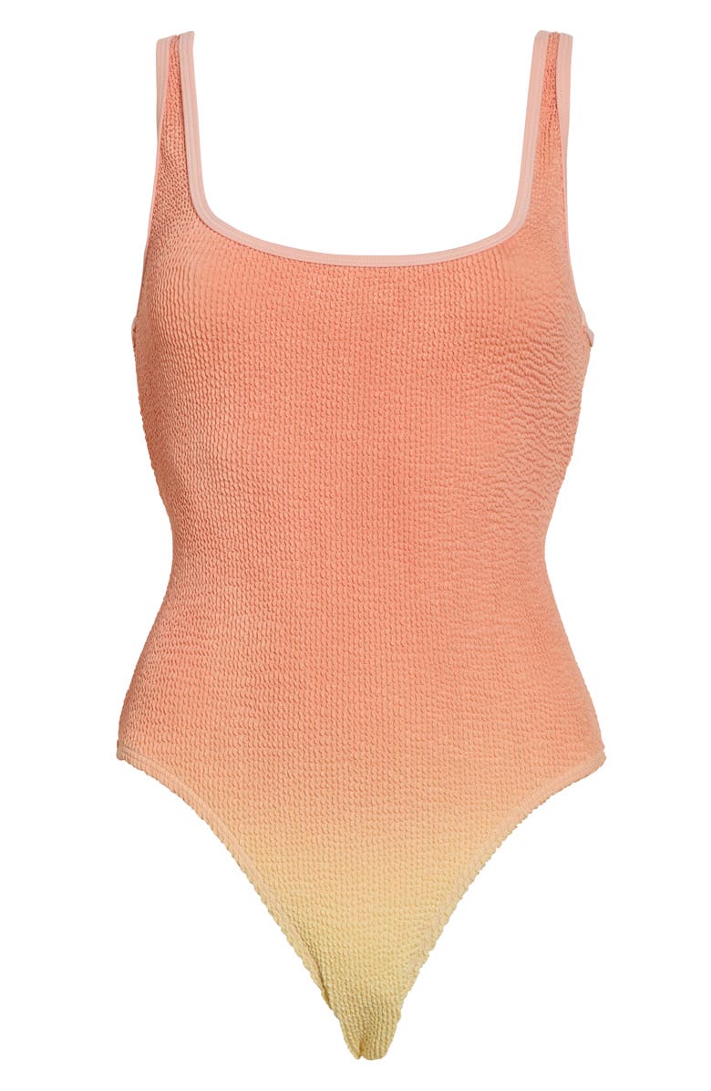 Good American Ombré One-Piece Swimsuit, Alternate, color, Peach Ring