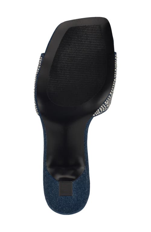 Nine West Women's Rokke Slip-on Tapered Heel Sandals In Dark Blue 400
