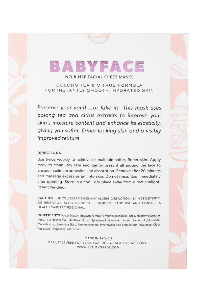 BeautyGARDE BabyFace Sheet Mask, Alternate, color, 