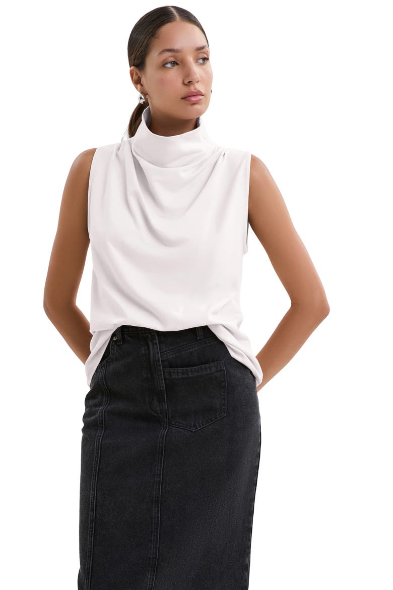 Finch French Terry Funnel Neck Top, Alternate, color, CREAM