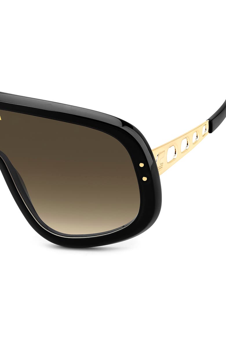 Carrera Eyewear 99mm FLAGLAB 17 99mm Shield Sunglasses, Alternate, color, Black Gold/ Brown Green