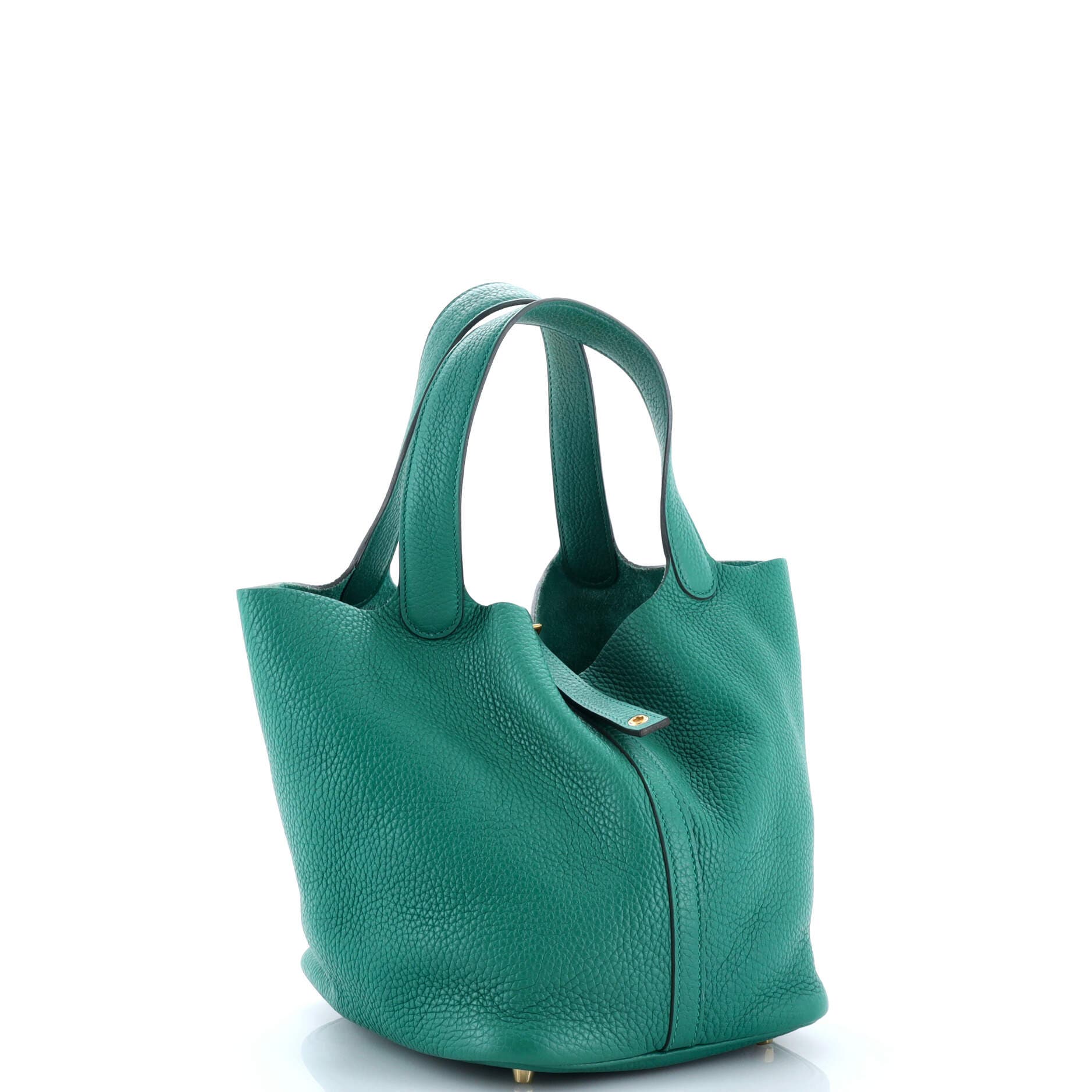 Pre-Owned Hermes Picotin Lock Bag Clemence MM, Alternate, color, Vert Vertigo