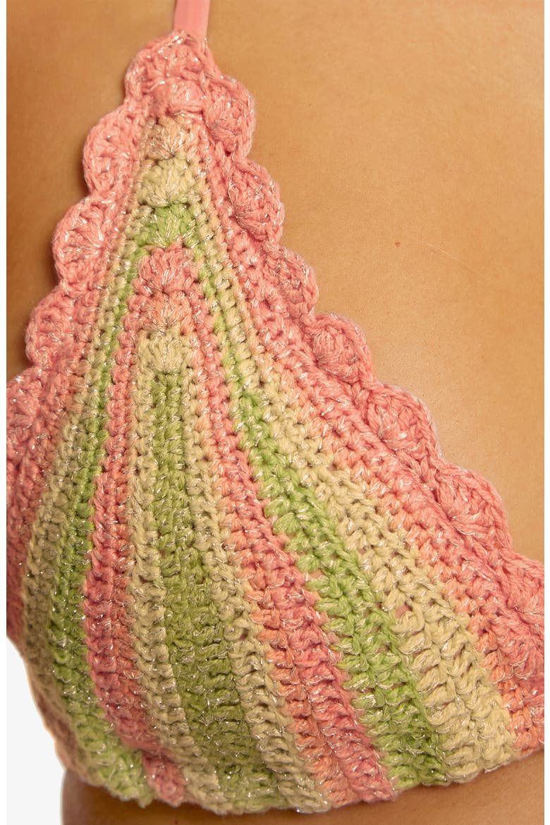 Gold Coast Triangle Bikini Top, Alternate, color, BLUSH