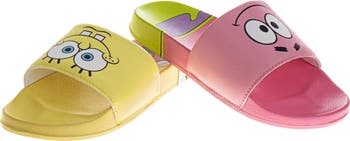 x Nickelodeon<sup>™</sup> Kids' SpongeBob SquarePants & Patrick Mismatch Slide Sandal